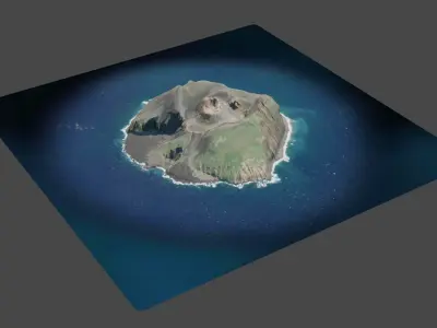 Volcano Island Mountains - Miyake island and Tori-shima 3D model