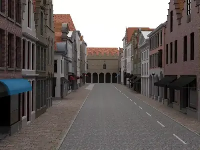European Street 2 in multiple formats 3D model