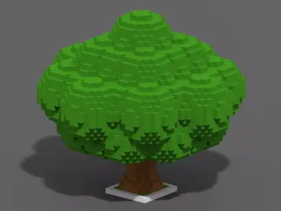 Tree Voxel - 9 Low-poly 3D model