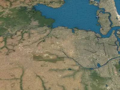 Lagos - Topography Terrain Low-poly 3D model