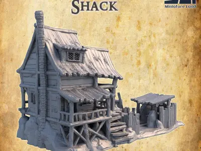 Smuggler Shack Tabletop Terrain 28 MM 3D print model