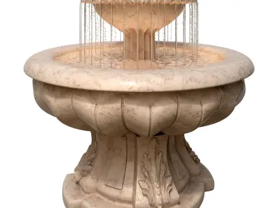 Classic Garden Fountain 03 3D model
