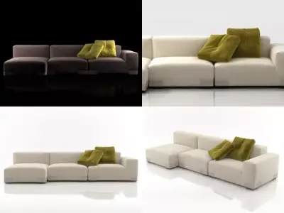 Plastics Duo Sofa 4 3D model