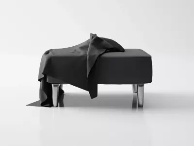 Black Ottoman - High Quality Furniture 3D model