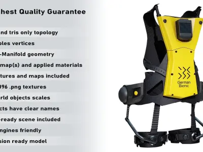 Exoskeleton German Bionic Cray-X Yellow 2023 - PBR Low-poly 3D model