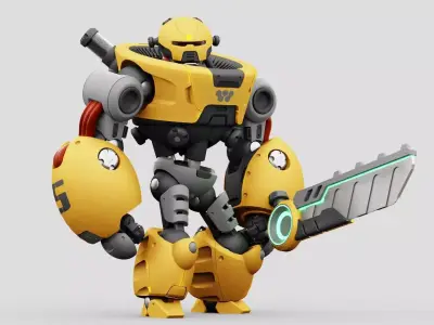 BATTLE DROID OMNIUS  RIGGED 3D model