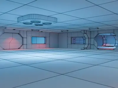 Modular Sci Fi Lab - Game Ready - PBR Low-poly 3D model