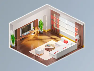 Room 21 Low-poly 3D model