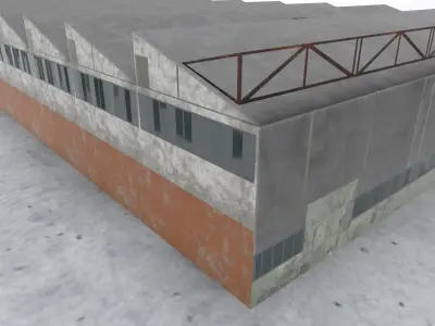 EGCC Hangar1 Low-poly 3D model