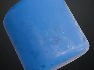 Lightly Worn Blue Painted Metal PBR Seamless Texture