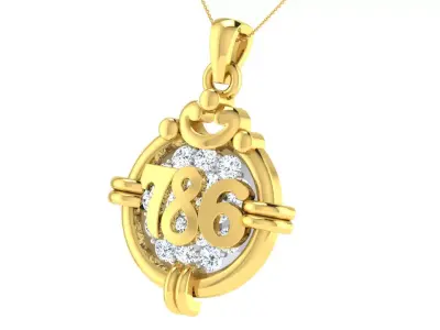 light weight yellow gold  diamond pendent -ZA PN 3170 3D print model