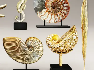 set Collection figurines statues  3D model