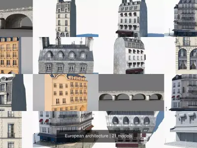 European architecture 3D Model Pack