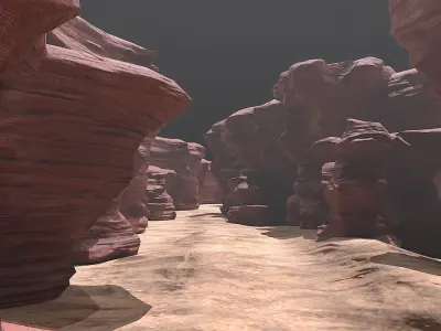 Canyon Cliff Rocks Low-poly 3D model
