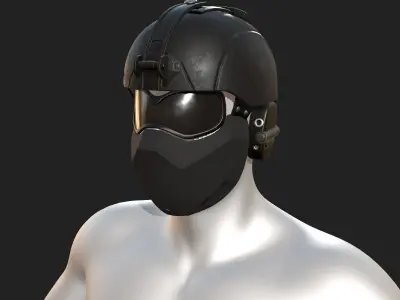  helmet 3d model military combat fantasy futuristic  Low-poly 3D model