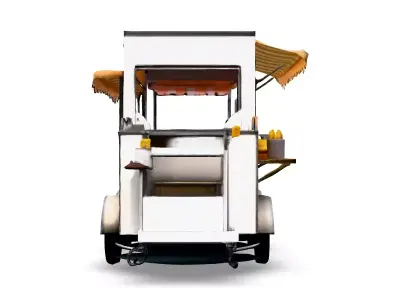 Realistic Food Truck 3D Model Low-poly 3D model