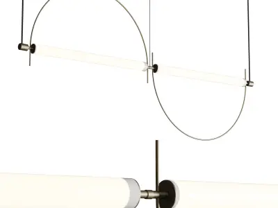 LED PENDANT LAMP ARC gold and black 3D model