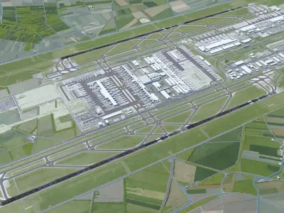 Munich Airport 15km Low-poly 3D model
