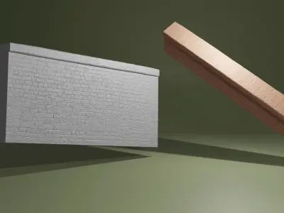 Realistic Brickwall fencing short and tall for printing 3D print model