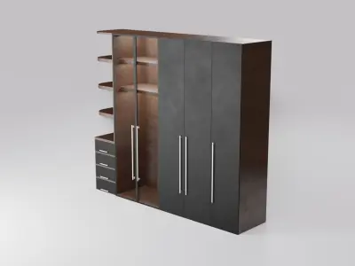 Modern closet wardrobe id12 Low-poly 3D model