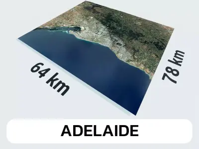 Adelaide Australia City Landscape 3D Model 3D model