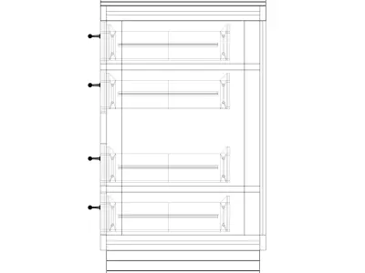 table wooden desk with drawers 3D model