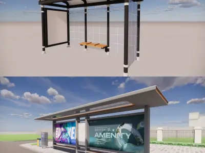 Bus Stop Collections -B8 3D model