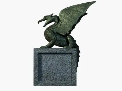 Bronze Winged Dragon Low-poly 3D model
