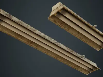 Fluorescent Bulb 1C Low-poly 3D model