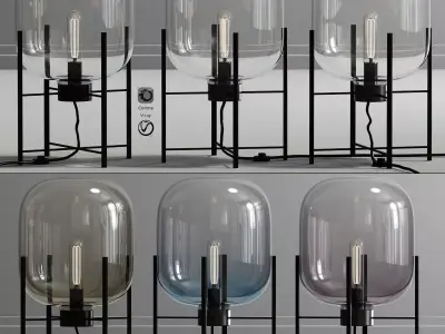 Modern Table Lamp Glass Shade 3D model