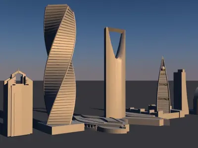 Riyadh Buildings Low-poly 3D model