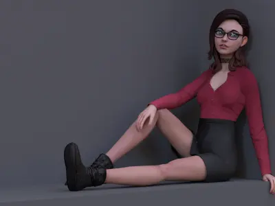 Cartoon Girl Rig Ver 2 Low-poly 3D model