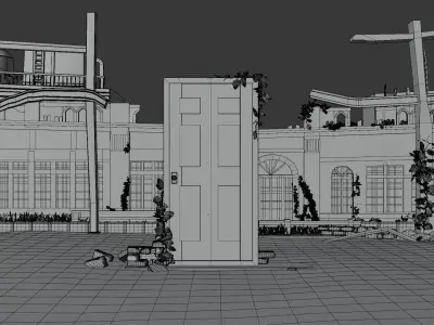 Suzume abandoned building scene 3D model