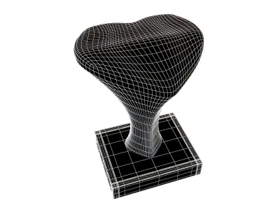 Rubber Heart Stamp v1 001 Low-poly 3D model