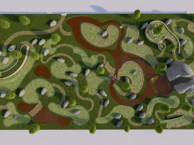 public park-Private Park Landscape 3D model