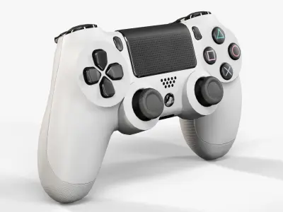 Sony PlayStation 4 Controller White Low-poly 3D model
