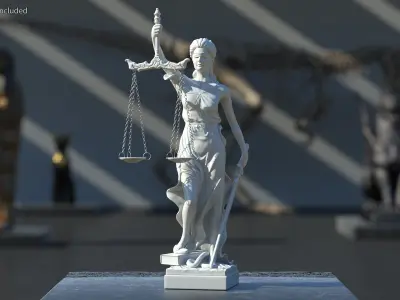  Statue Justice Themis Made of Stone 