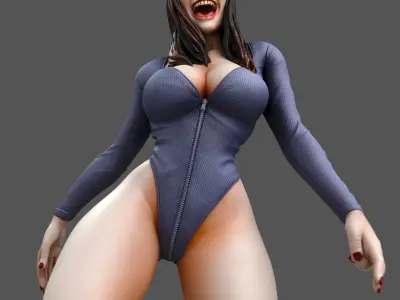 Carol woman on surfboard 3D print model