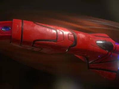 Spaceship - Keeper - Red Version 3D model