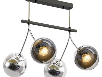 arezzo-52553-0 three sphere pendant light in chrome 3D model