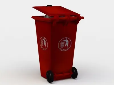 Garbage container Low-poly 3D model 8
