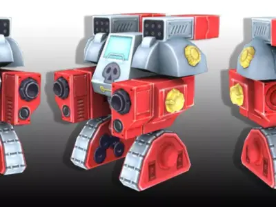 Robots Grunt Low-poly 3D model