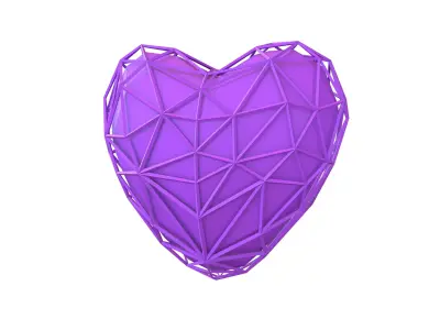 Stylish Heart V4 008 Low-poly 3D model