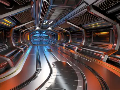 SCI - FI MODULAR CORRIDOR 3 3D model