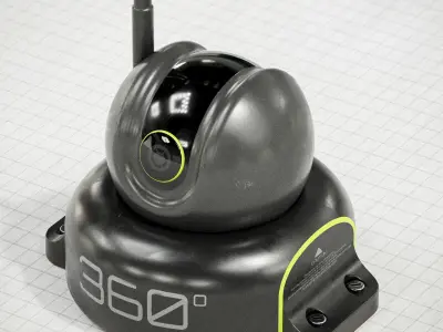 Sci-fi 360 Camera PBR Low-poly 3D model