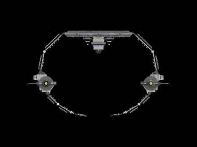 Star Trek NX Orbital Drydock Facility Shipyard Station Low-poly 3D model
