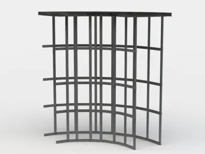 High road curve left Low-poly 3D model