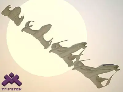 Alien Spaceships - Fighters set 3D Model Pack