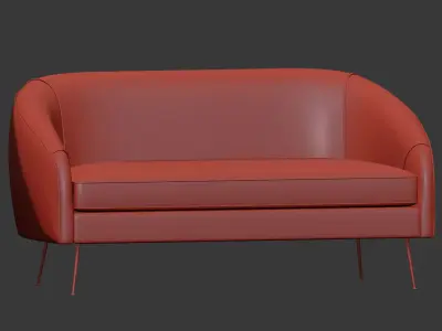 Stella Mid Century Loveseat Westelm 3D model
