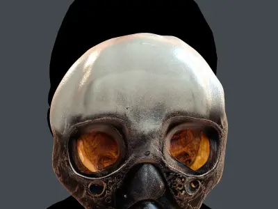 Gas mask printable helmet scifi character game space Low-poly  Low-poly 3D model